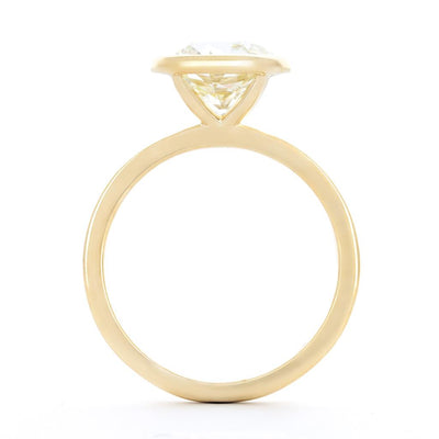 2.62ct Old European Diamond Engagement Ring, Modern Petite Bezel, 2mm Band - 14k Yellow Gold