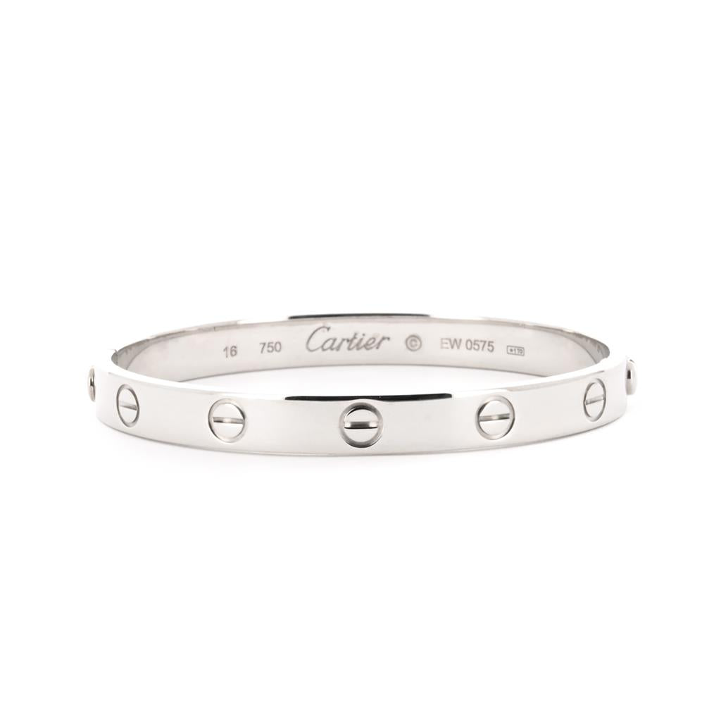 Cartier Love Bangle, Size 16, 14K White Gold1