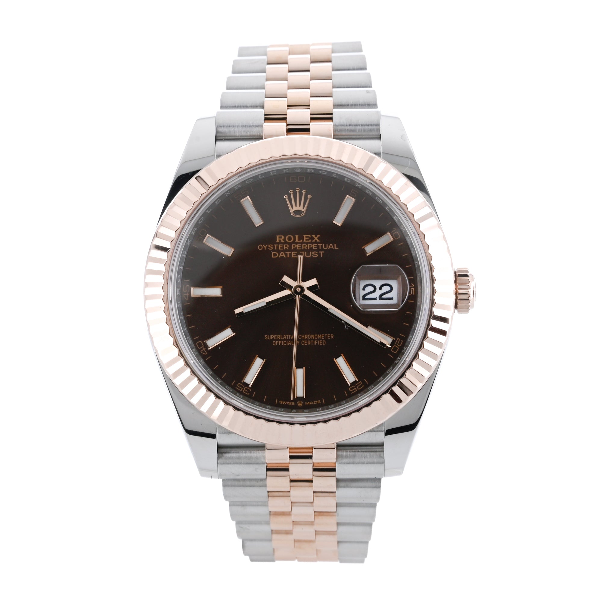 Rolex | 41MM Datejust, Chocolate Dial - 18K Rose Gold + Stainless