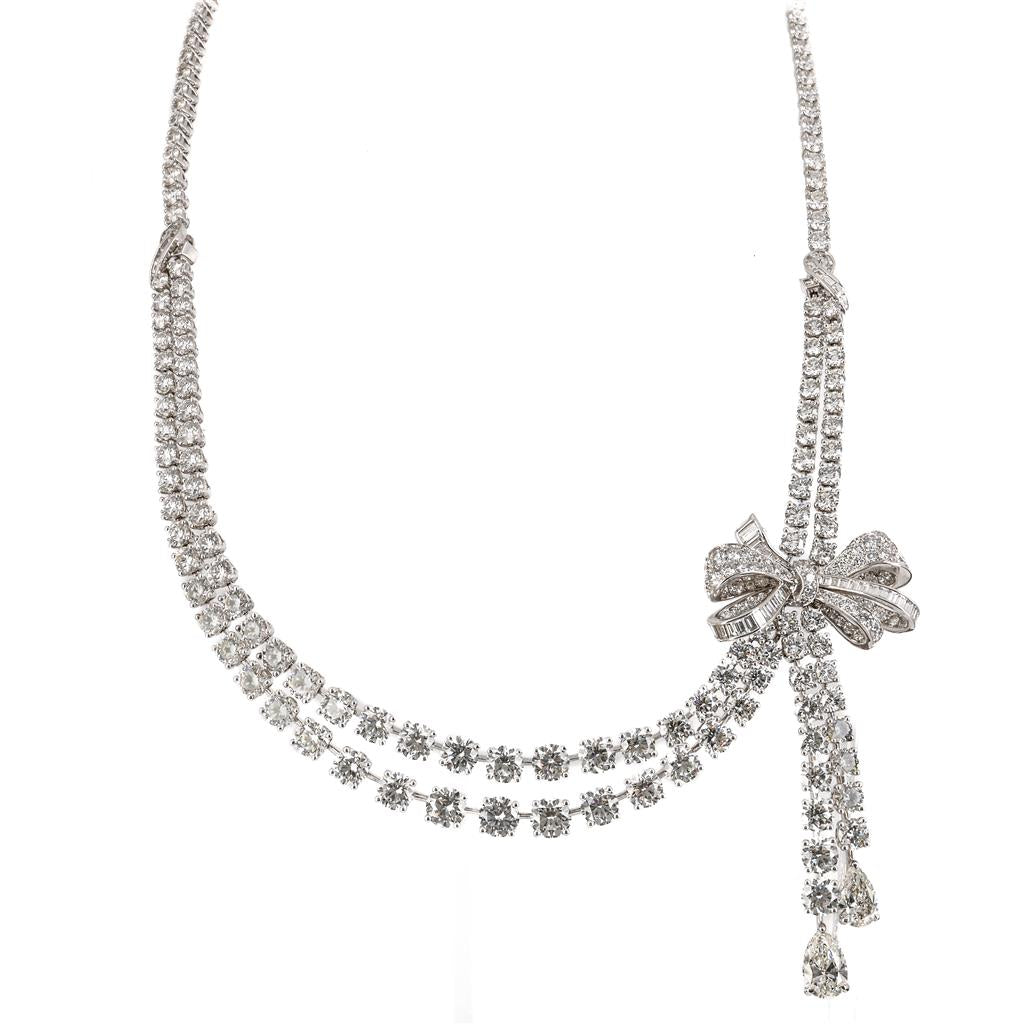 Graff | Tilda's Bow Double Strand 29.92CTW Diamond Necklace