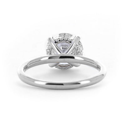 1.79ctw Round Moissanite Engagement Ring, Hidden Halo - 950 Platinum