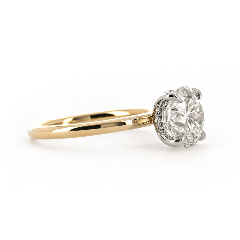 3.11CTW Round Lab Grown Diamond Engagement Ring, Signature Solitaire - 14K Multi-Tone Gold