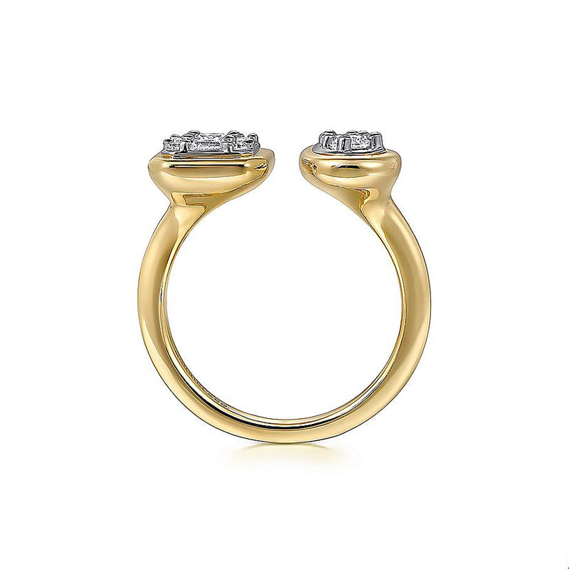 0.45ctw Toi Et Moi Cluster Diamond Ring - Yellow Gold