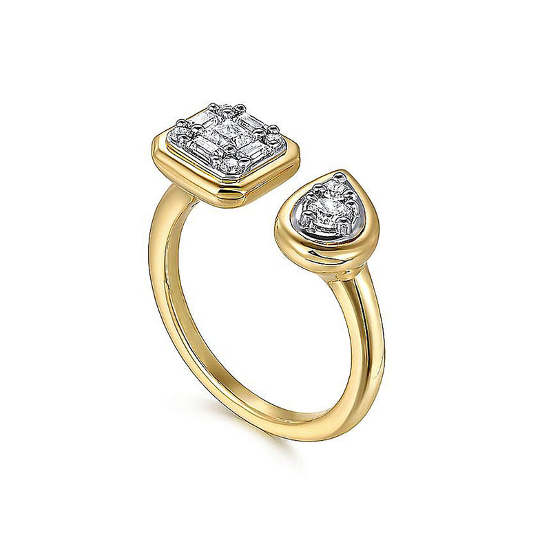 0.45ctw Toi Et Moi Cluster Diamond Ring - Yellow Gold