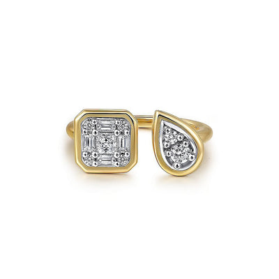 0.45ctw Toi Et Moi Cluster Diamond Ring - Yellow Gold