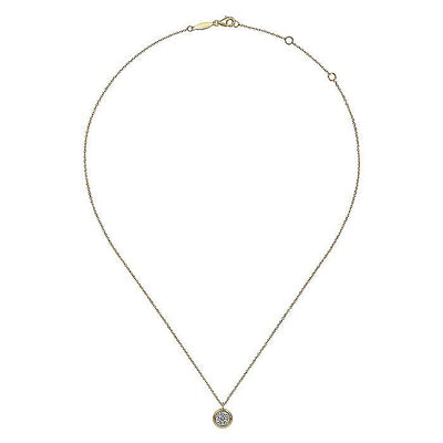 0.21ctw Halo Pendant Necklace - Yellow Gold