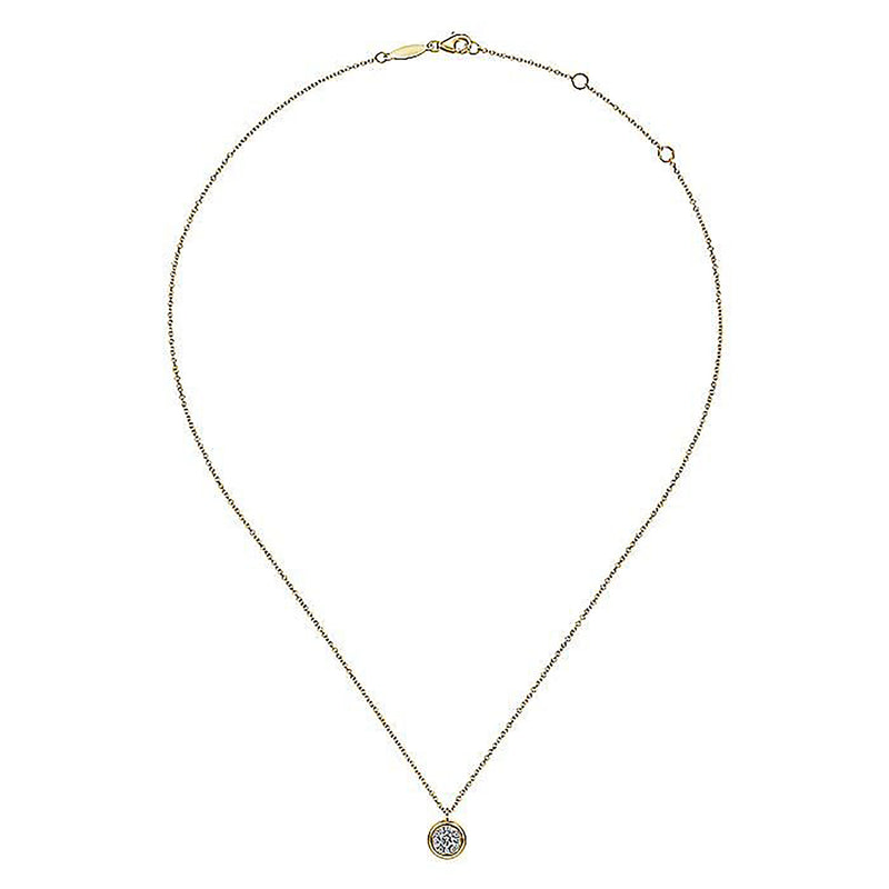 0.21ctw Halo Pendant Necklace - Yellow Gold