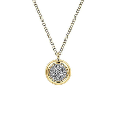 0.21ctw Halo Pendant Necklace - Yellow Gold