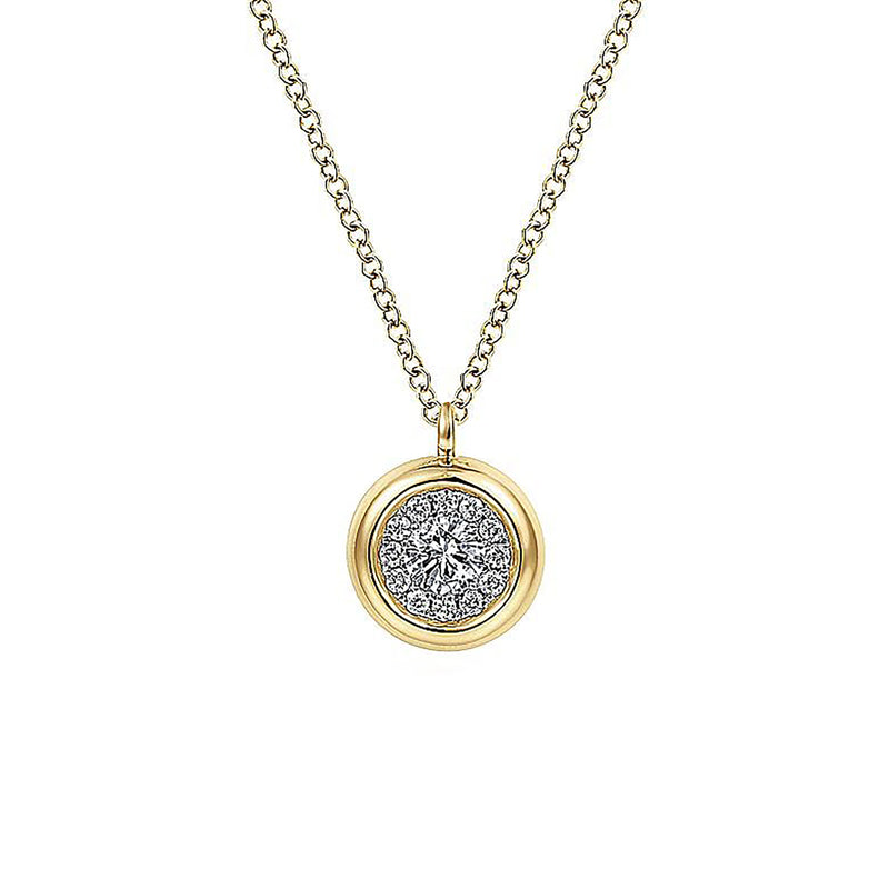 0.21ctw Halo Pendant Necklace - Yellow Gold