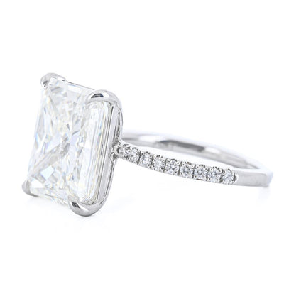 8.52CTW Radiant Diamond Engagement Ring - Pavé Band - 950 Platinum
