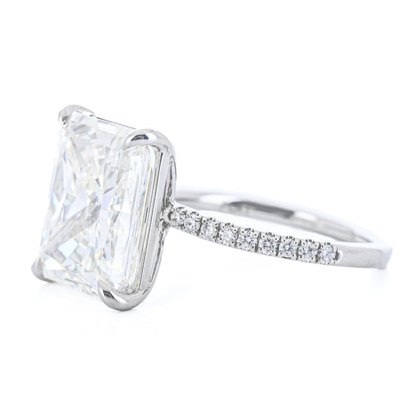 8.52CTW Radiant Diamond Engagement Ring - Pavé Band - 950 Platinum