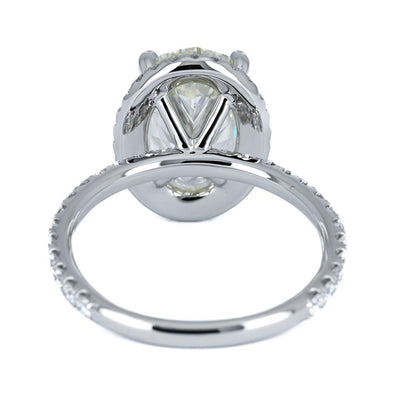 5.17ctw Oval Diamond Micro-Halo Engagement Ring – 950 Platinum