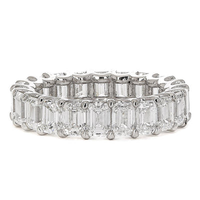 4.98ctw Emerald Diamond Eternity Band - 950 Platinum