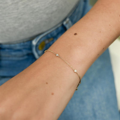 .15CTW Round Diamonds By the Yard Bracelet, 7" - 14K Yellow Gold