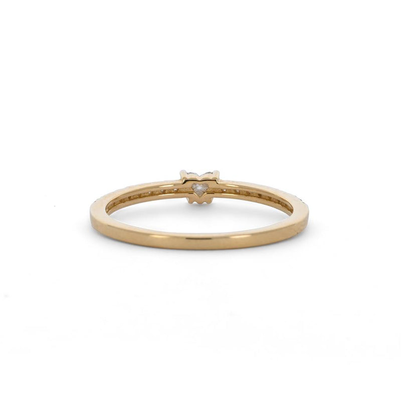 0.28ctw Heart Diamond Engagement Ring - Yellow Gold