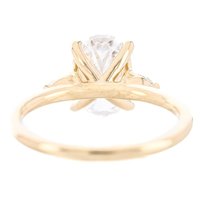 2.26CTW Oval + Pear Lab-Grown Diamond Three Stone Engagement Ring - 14K Yellow Gold