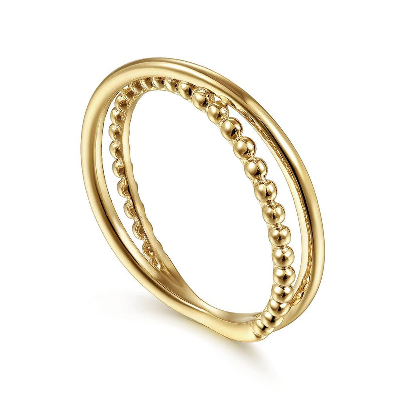 Bujukan Criss-Cross Ring - 14K Yellow Gold