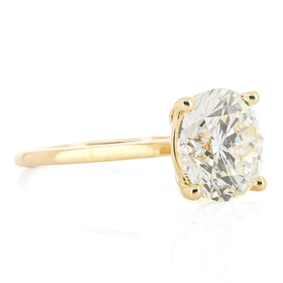 5.04CT Round Diamond Engagment Ring - Solitaire - 14K Yellow Gold