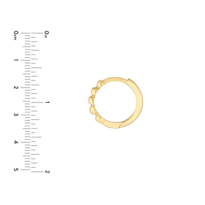 Beaded Mini Huggie Earrings - 14k Yellow Gold