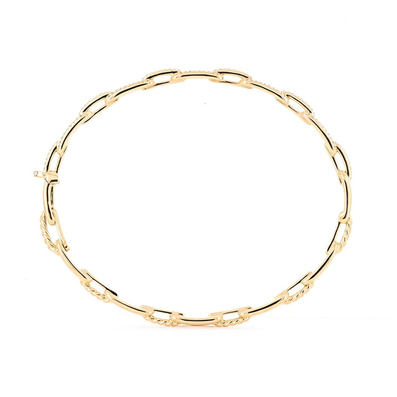 David Yurman | 0.41ctw Diamond Stax Chain Link Bracelet - 18K Yellow Gold