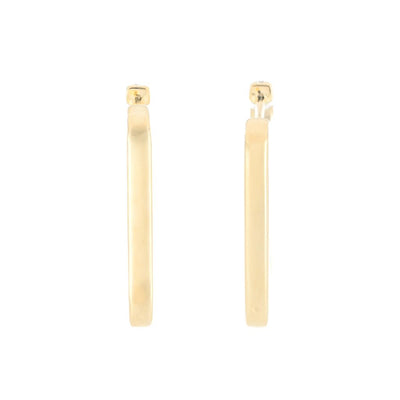 .61CTW Diamond Rectangle Hoop Earrings - 14K Yellow Gold