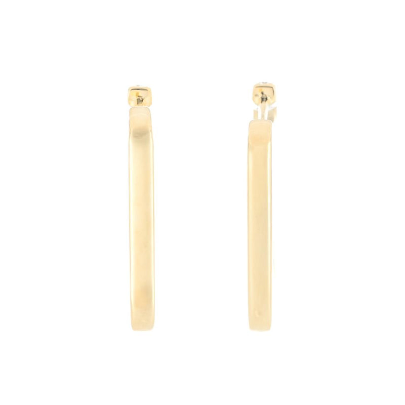 .61CTW Diamond Rectangle Hoop Earrings - 14K Yellow Gold