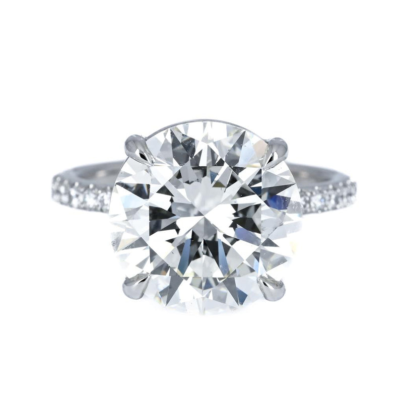 7.27ctw Round Brilliant Diamond Pavé Solitaire Engagement Ring – 950 Platinum