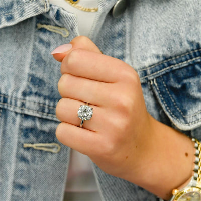 3.35CTW Round Diamond Engagement Ring - Solitaire - 950 Platinum