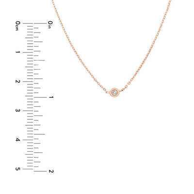 0.03ct Round Diamond Bezel Choker - 14K Rose Gold