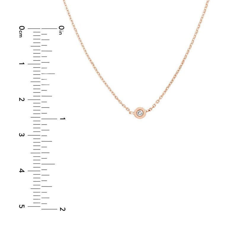 0.03ct Round Diamond Bezel Choker - 14K Rose Gold