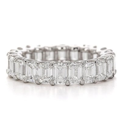 4.98ctw Emerald Diamond Eternity Band - 950 Platinum