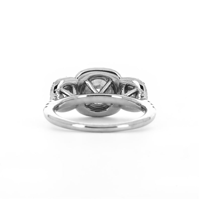 2.39ctw Three-Stone Diamond Engagement Ring - White Gold