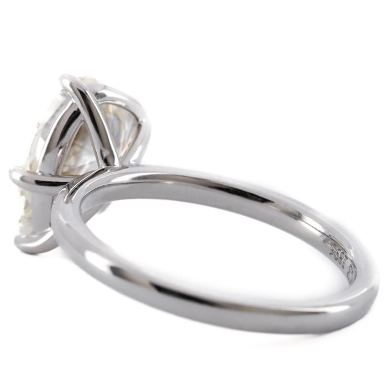 2.48CT Pear Diamond Engagement Ring - Slanted Solitaire - 14K White Gold