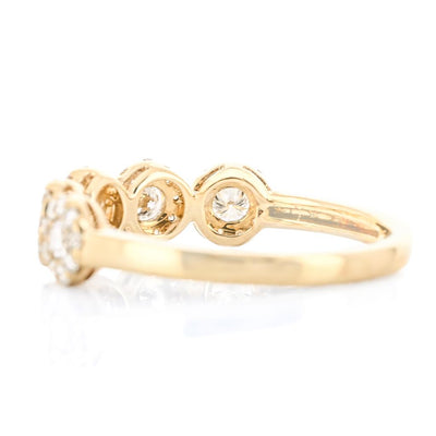 .70CTW Round Diamond Band - Halo - 14K Yellow Gold
