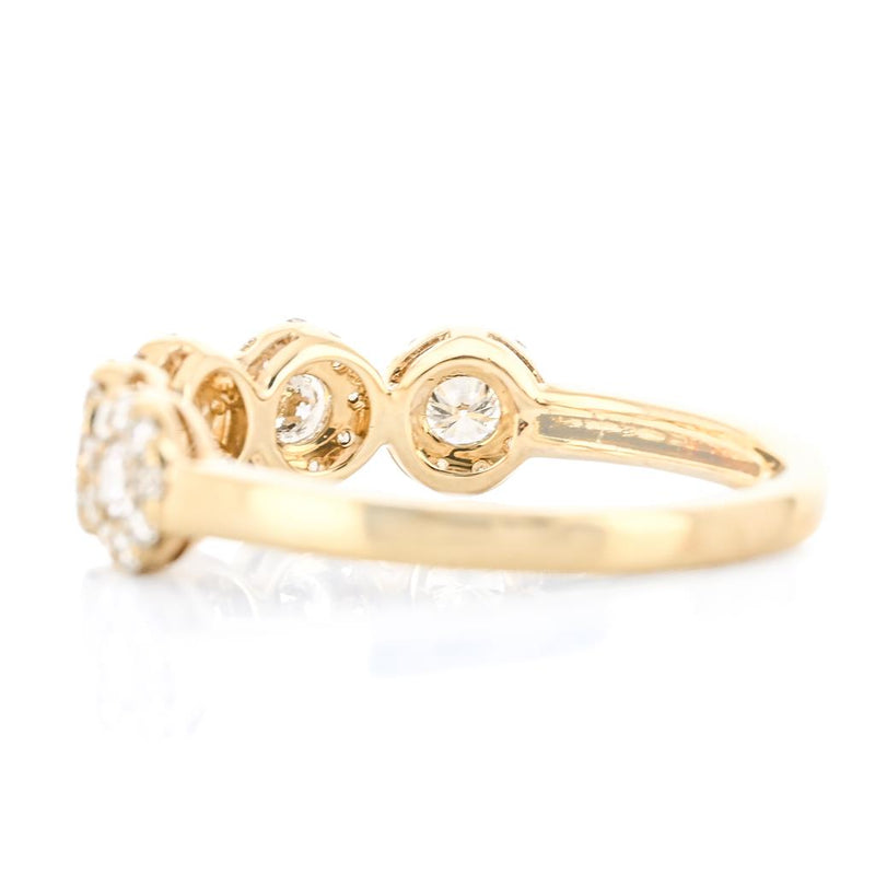 .70CTW Round Diamond Band - Halo - 14K Yellow Gold