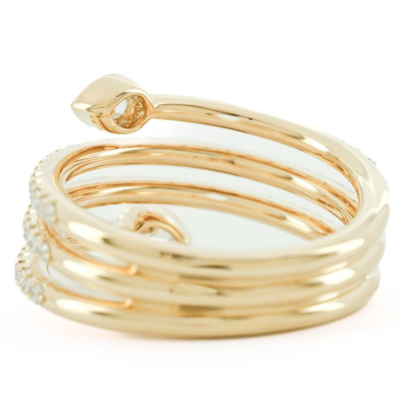 .80CTW Pear Diamond Ring - Bezel, Pave, Wrap - 14K Yellow Gold