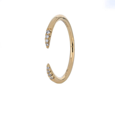 0.05ctw Micro Pavé Diamond Prong Band - Yellow Gold