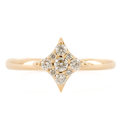 .26CTW Diamond Cluster Ring - Star - 14K Yellow Gold