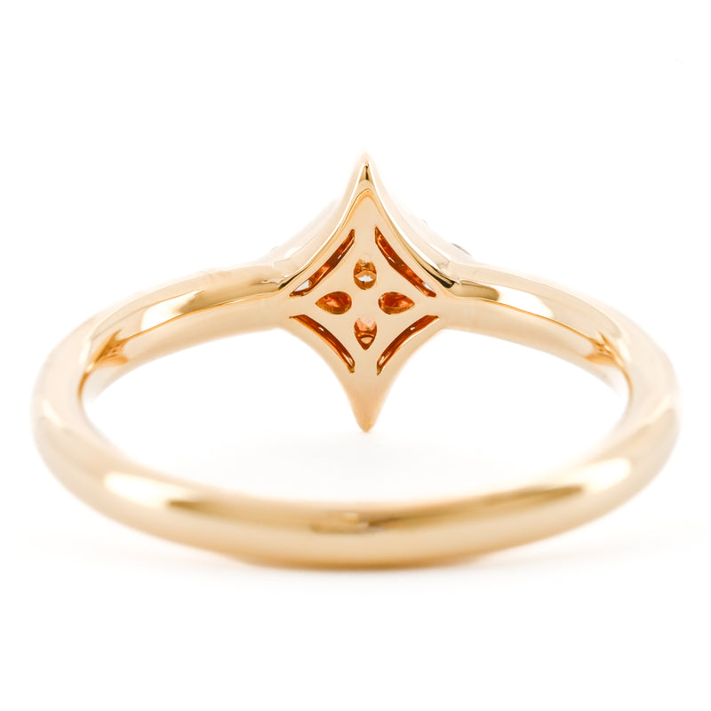 .26CTW Diamond Cluster Ring - Star - 14K Yellow Gold