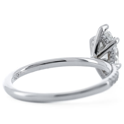 1.18CTW Marquise Diamond Enagement Ring - Hidden Halo - 14K White Gold