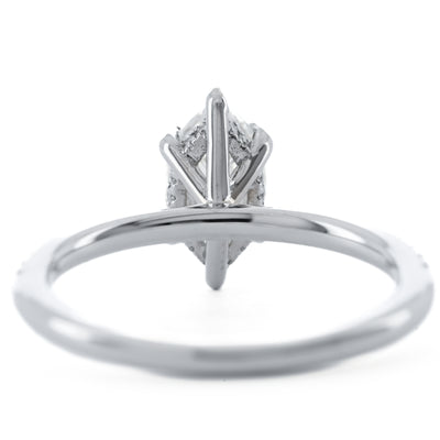 1.18CTW Marquise Diamond Enagement Ring - Hidden Halo - 14K White Gold
