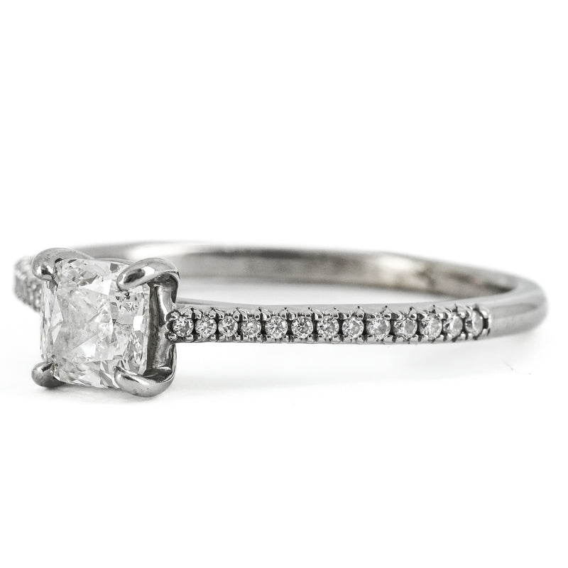 .55CTW Cushion Diamond Engagement Ring - Cathedral - 14K White Gold