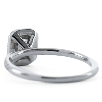 .77CTW  Emerald Diamond Engagement Ring - Halo - 14K White Gold