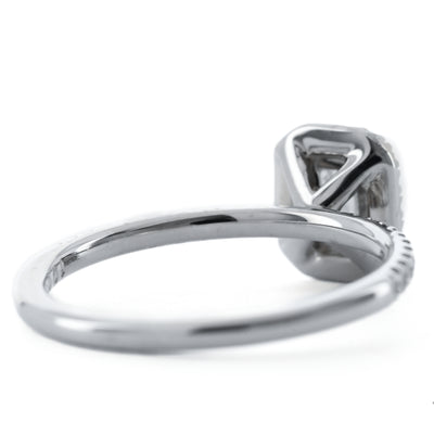 .77CTW  Emerald Diamond Engagement Ring - Halo - 14K White Gold