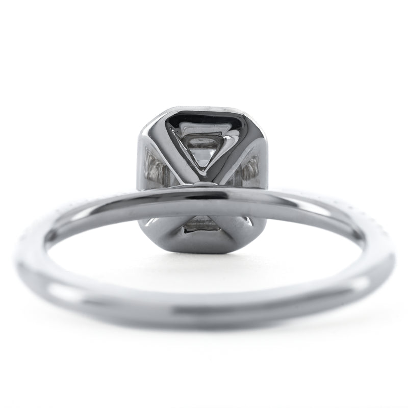 .77CTW  Emerald Diamond Engagement Ring - Halo - 14K White Gold