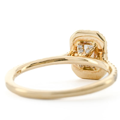 .81CTW Emerald Diamond Engagement Ring - Halo - 14K Yellow Gold