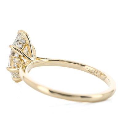 1.26CTW Marquise Diamond Engagement Ring - Cathedral - 14K Yellow Gold