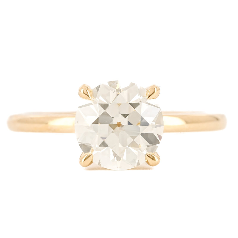 1.86CT Old European Diamond Engagement Ring - Solitaire - 14K Yellow Gold