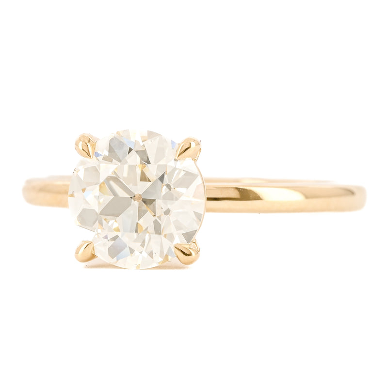 1.86CT Old European Diamond Engagement Ring - Solitaire - 14K Yellow Gold