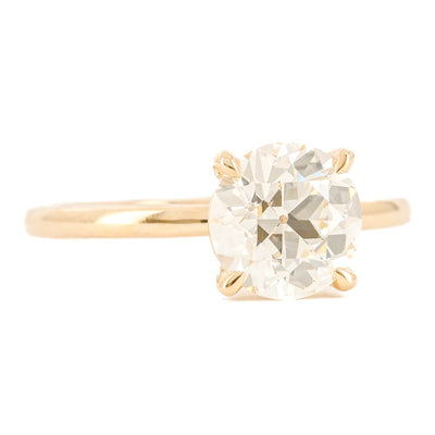 1.86CT Old European Diamond Engagement Ring - Solitaire - 14K Yellow Gold